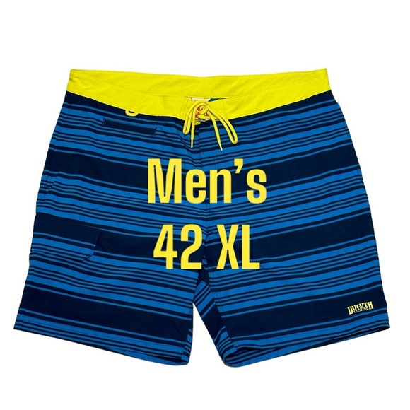 Men's Duluth Trading 42 XL Trunks Swim Swimwear Shorts Black Hybrid Stretch EUC - Picture 2 of 7